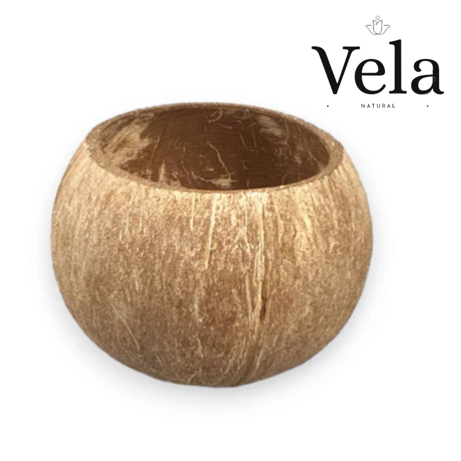 Large Semi-Polished Natural Coconut Shell Bowl 400ml