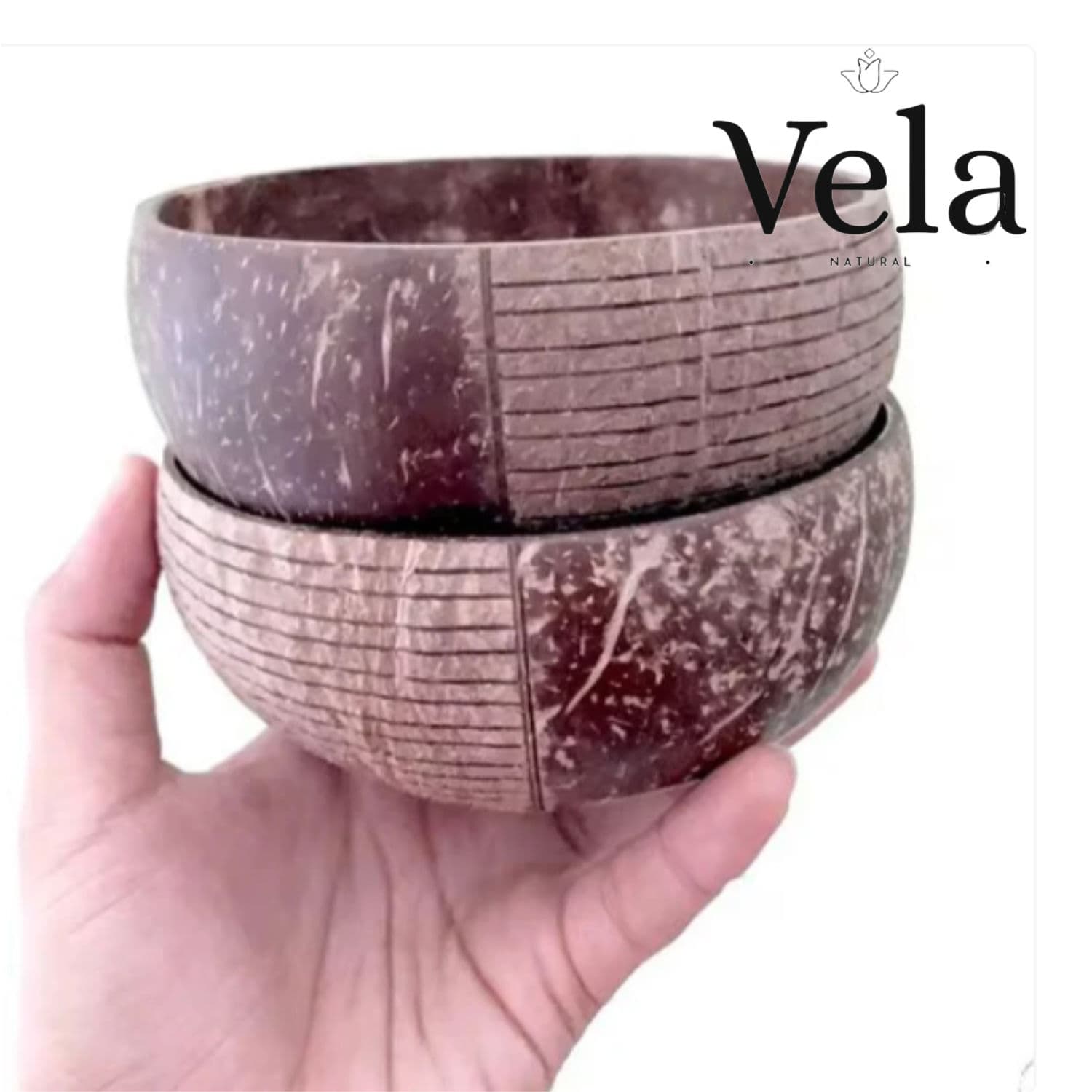 Jumbo Half Polished Natural Coconut Bowls 500ml
