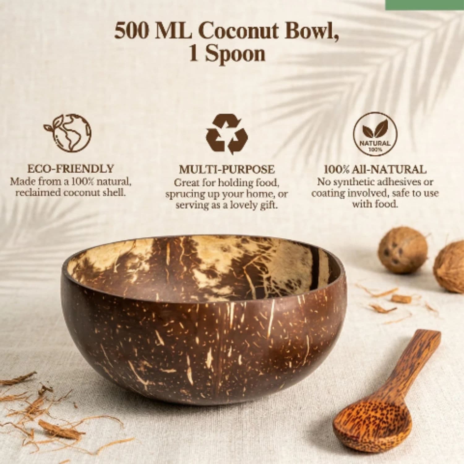 Large 500ml Polished Coconut Bowl alternate image