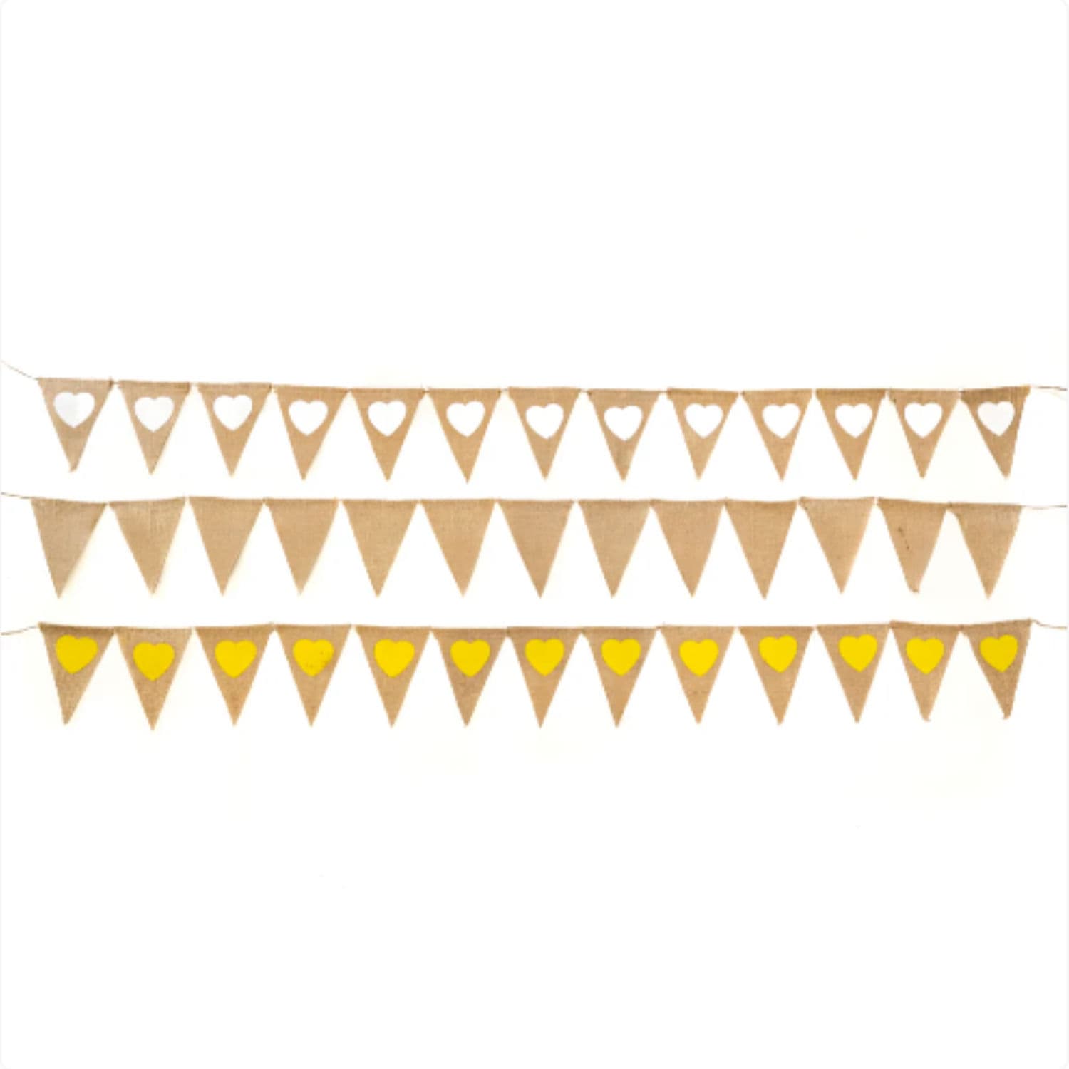 Jute Yellow Hearts Bunting alternate image