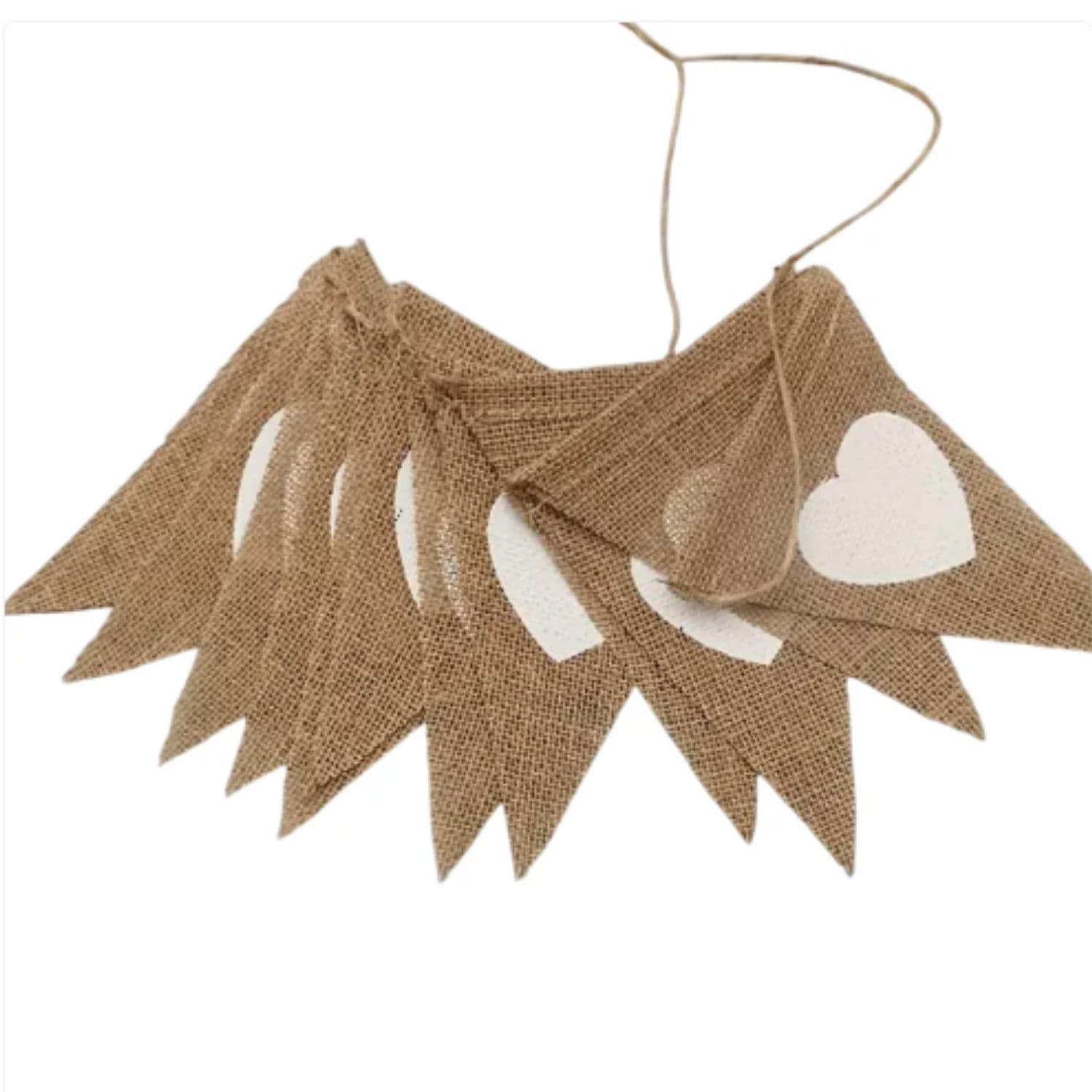 Jute White Hearts Bunting alternate image