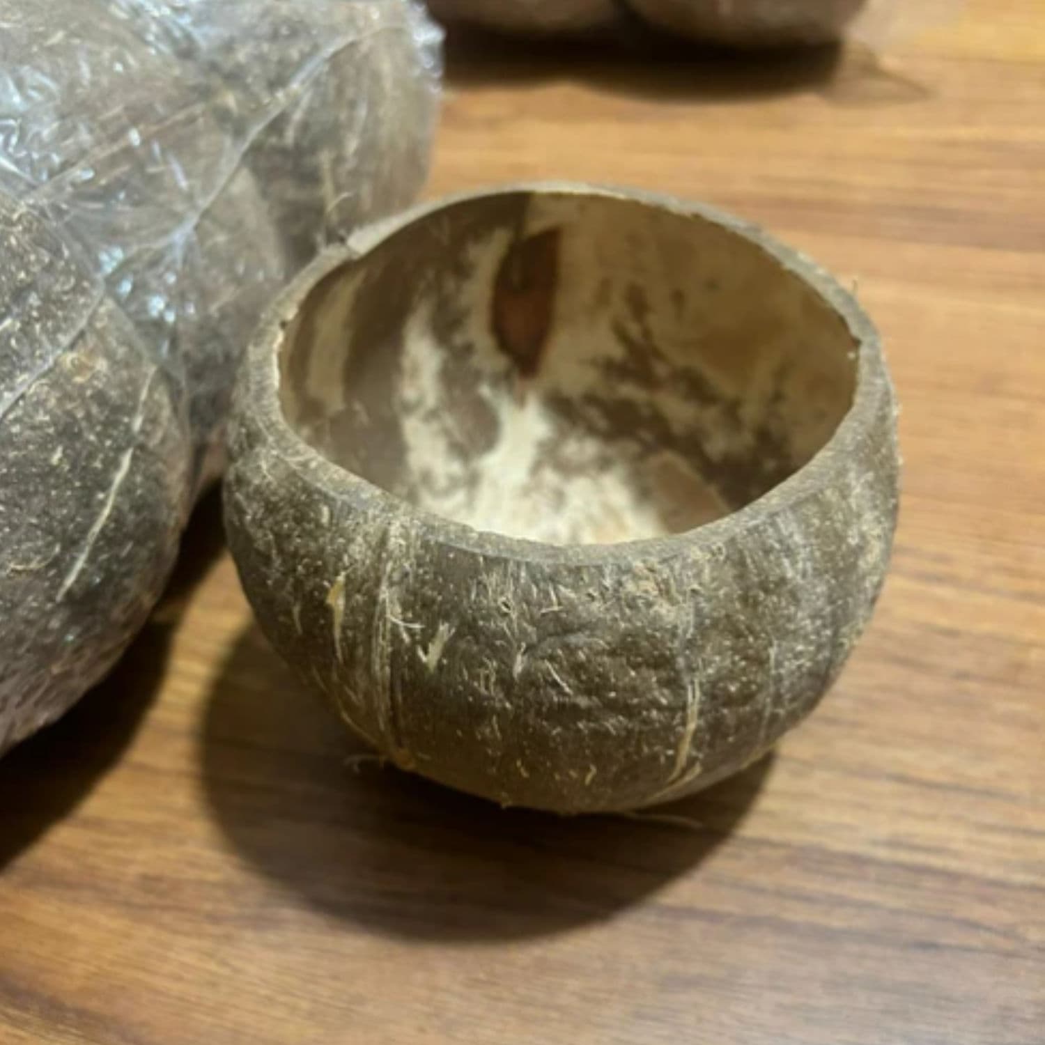 Large Semi-Polished Natural Coconut Shell Bowl 400ml - 1 Pack thumbnail 3