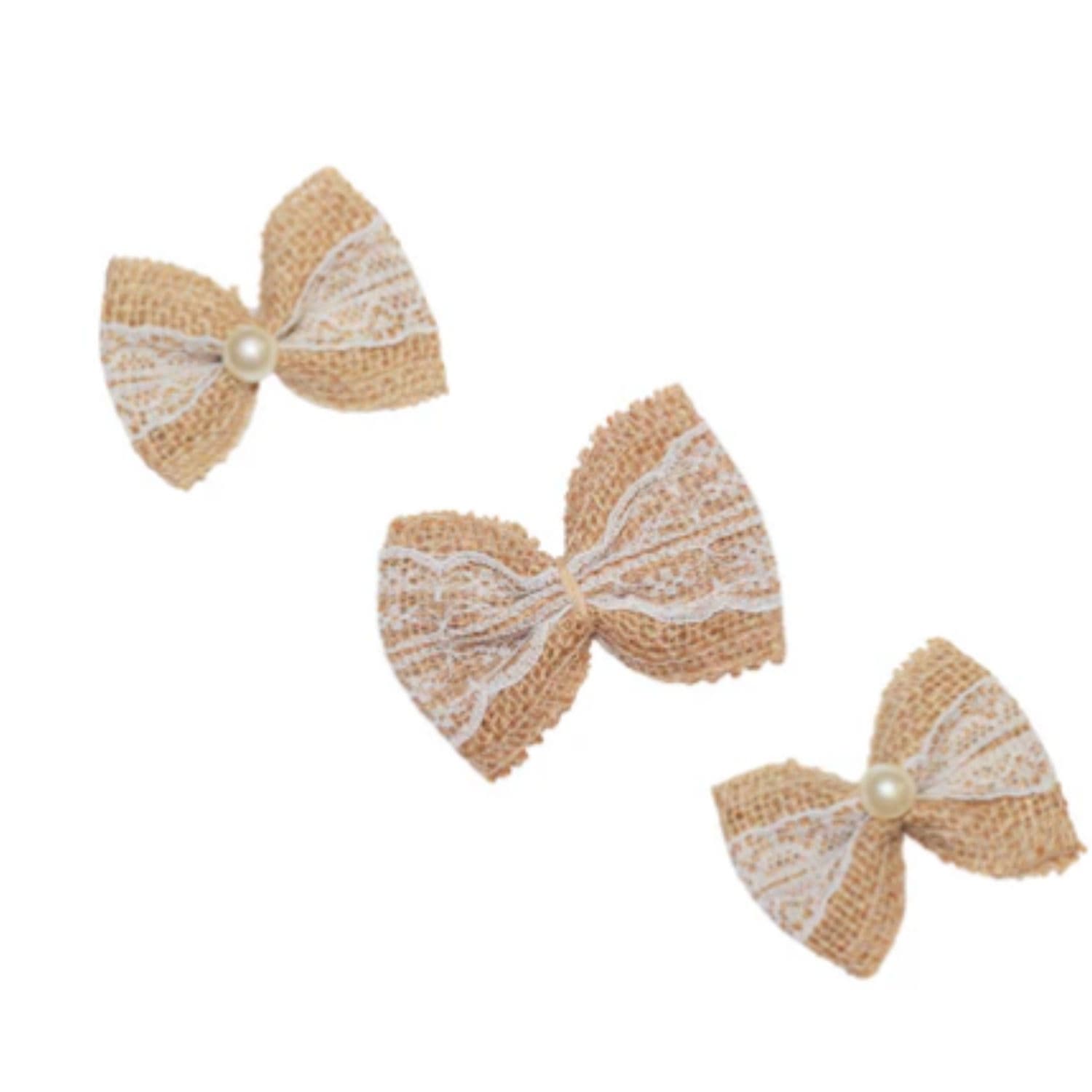 Jute Bow with Pearl - 10 thumbnail 3