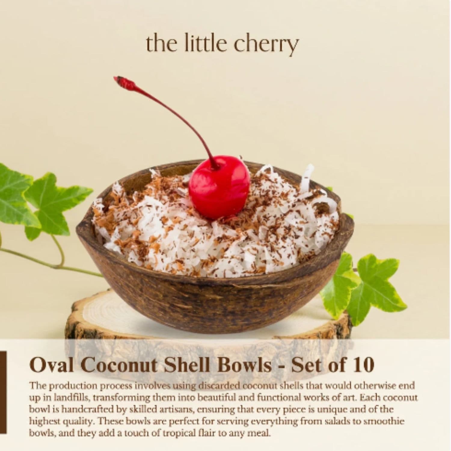 Natural Coconut Oval Bowl 200ml - 10 Pack thumbnail 4