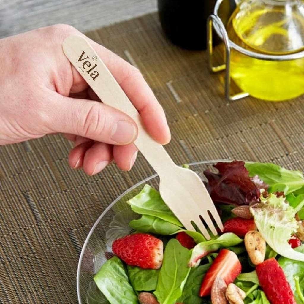 Wooden Forks - 100 Pack thumbnail 3