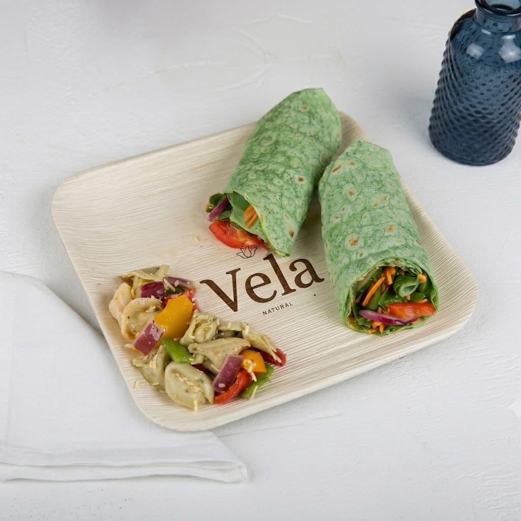 10" (25cm) Square Compostable Palm Leaf Plates alternate image