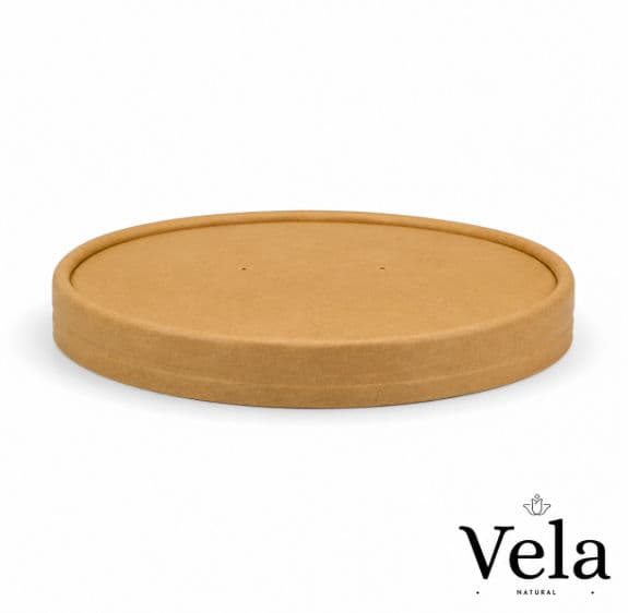 118mm Kraft PLA Lined Paper Lids To Fit 26/32oz BioBowls/Soup Containers
