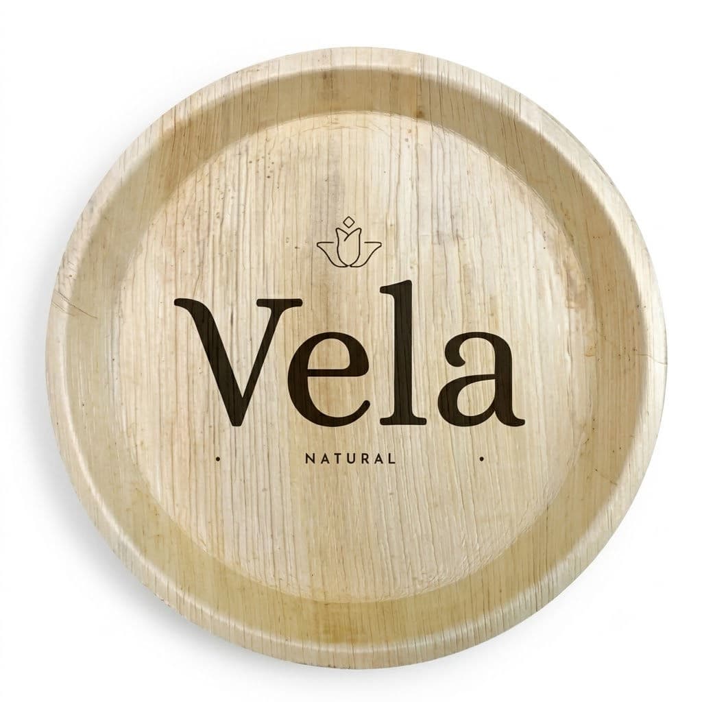 12" (30cm) Large Round Palm Leaf Compostable Plates