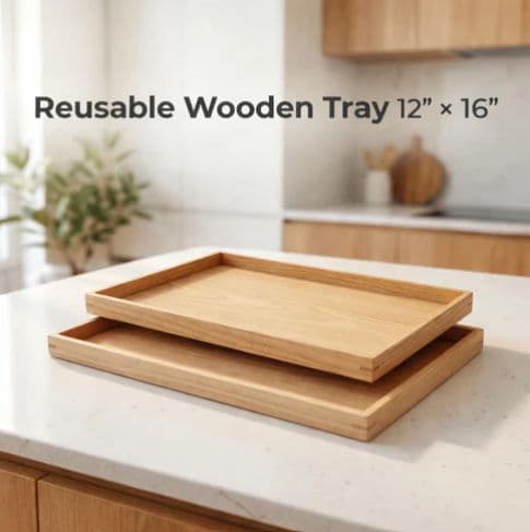 12" x 16" Rectangle Wooden Serving Platters - 2 Pack product image 2
