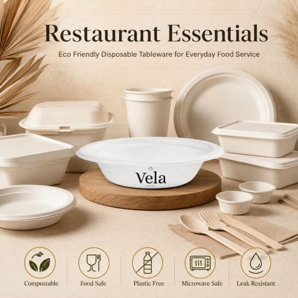 12oz (350ml) Round Bagasse Disposable Bowl - 50 Pack product image 4