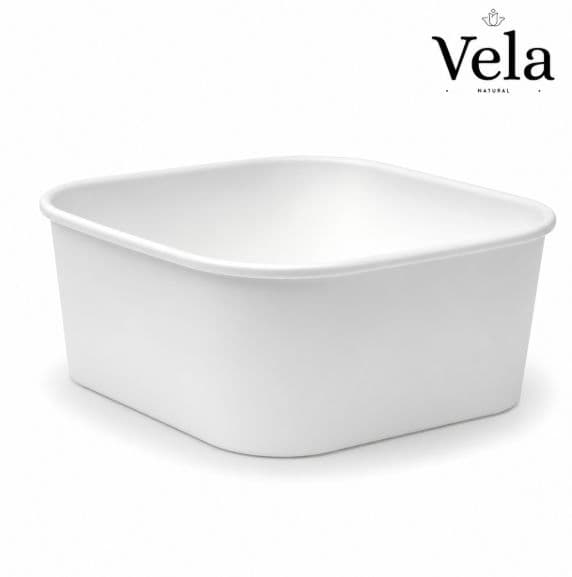 1,400ml White BioBoard Square Takeaway Base