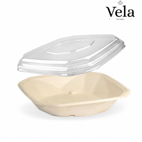 500ml Octa Takeaway Trays and Lids 8 x 25 pack - Retail Pac