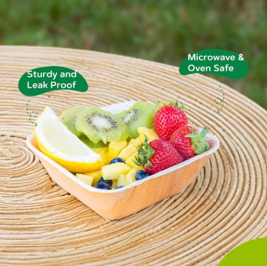 6" (15 cm) Square Disposable Bamboo Bowls alternate image