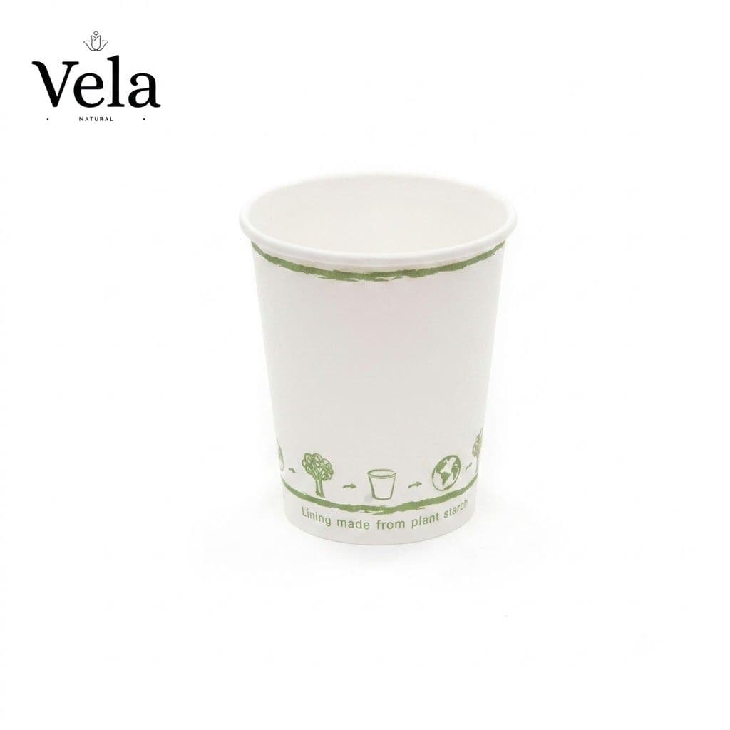 8oz Single Wall White Compostable Paper Cup - Medium - 1000 Pack product image 1