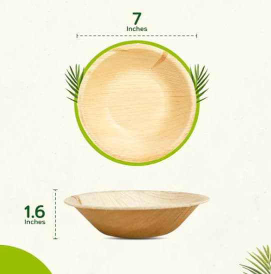 7" (18cm) Round Compostable Bamboo Bowls alternate image