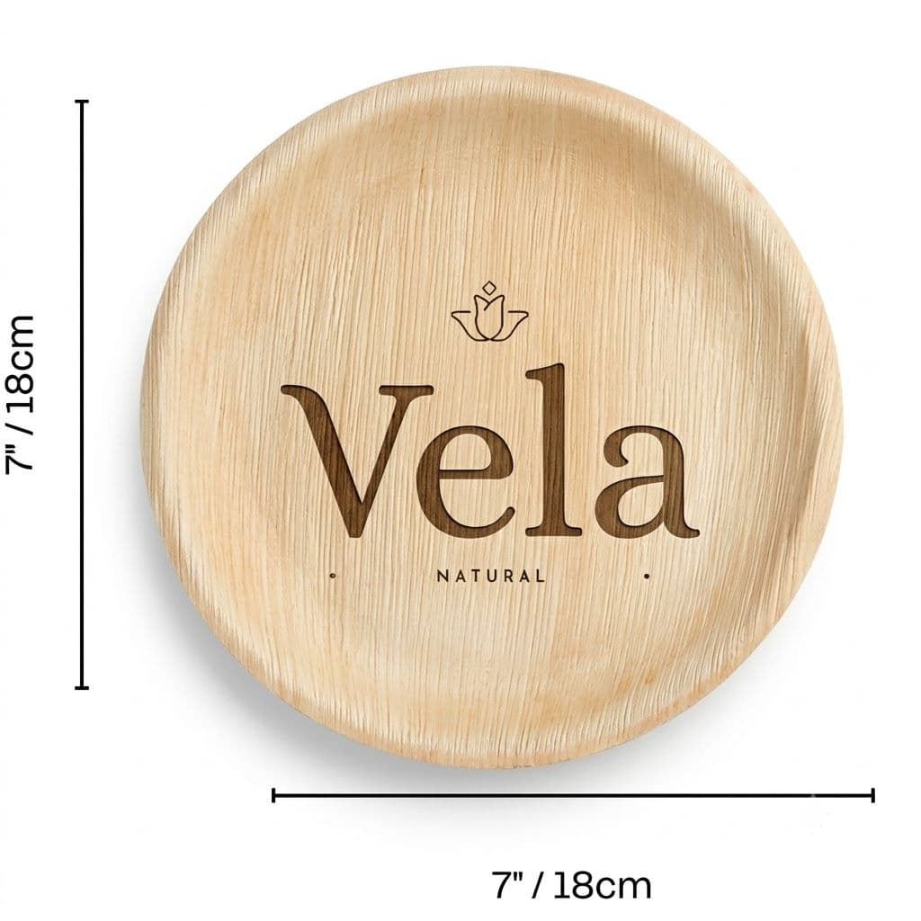 7" (18cm) Round Disposable Palm Leaf Plates - 50 Pack product image 3