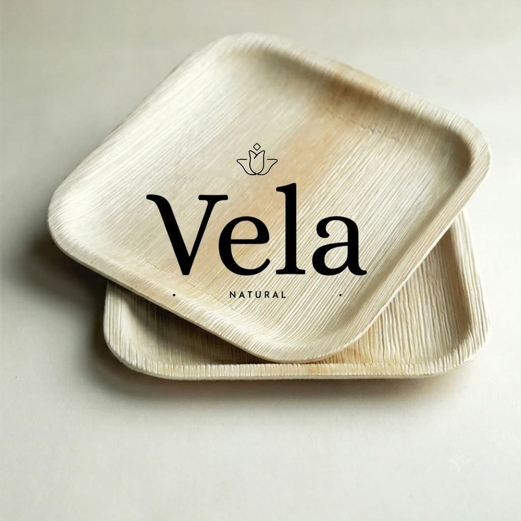 7" (18cm) Square Disposable Palm Leaf Plates - 25 Pack product image 2
