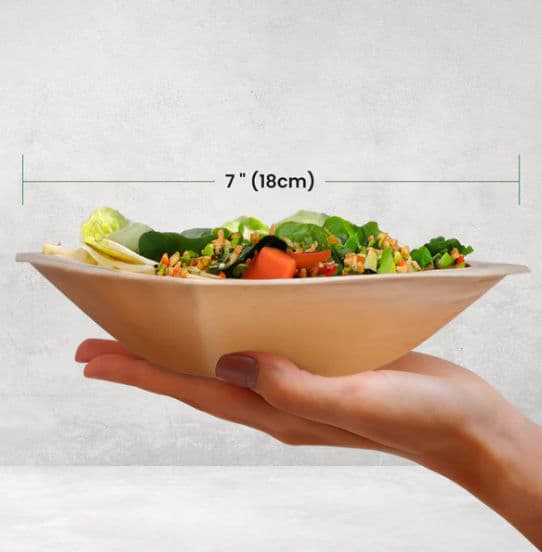 7" (18cm) Square Palm Leaf Compostable Bowls alternate image