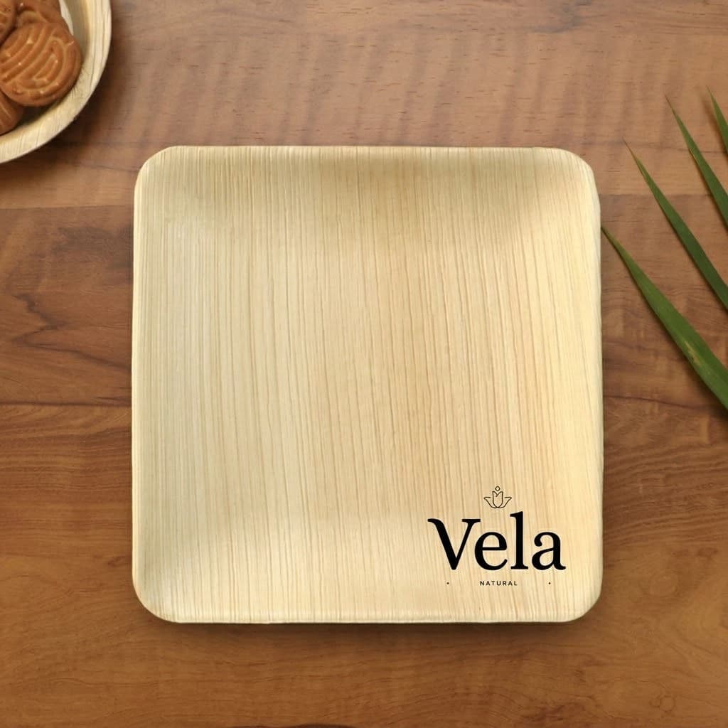 8" / 20 cm Square Palm Leaf Disposable Plate alternate image