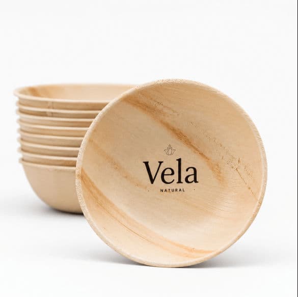 8" (20cm) Large Compostable Round Bamboo Bowls - 25 Pack product image 3