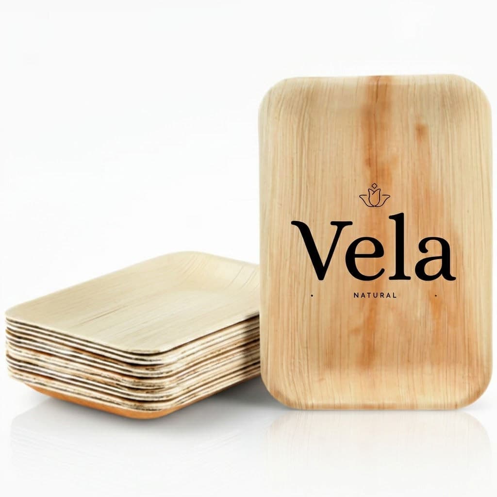 8" (20cm) Rectangle Disposable Wooden Tray - 25 Pack product image 1