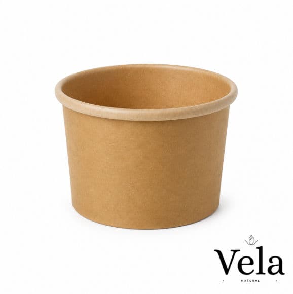 8oz Kraft BioBowls/Soup Containers with PLA Coating