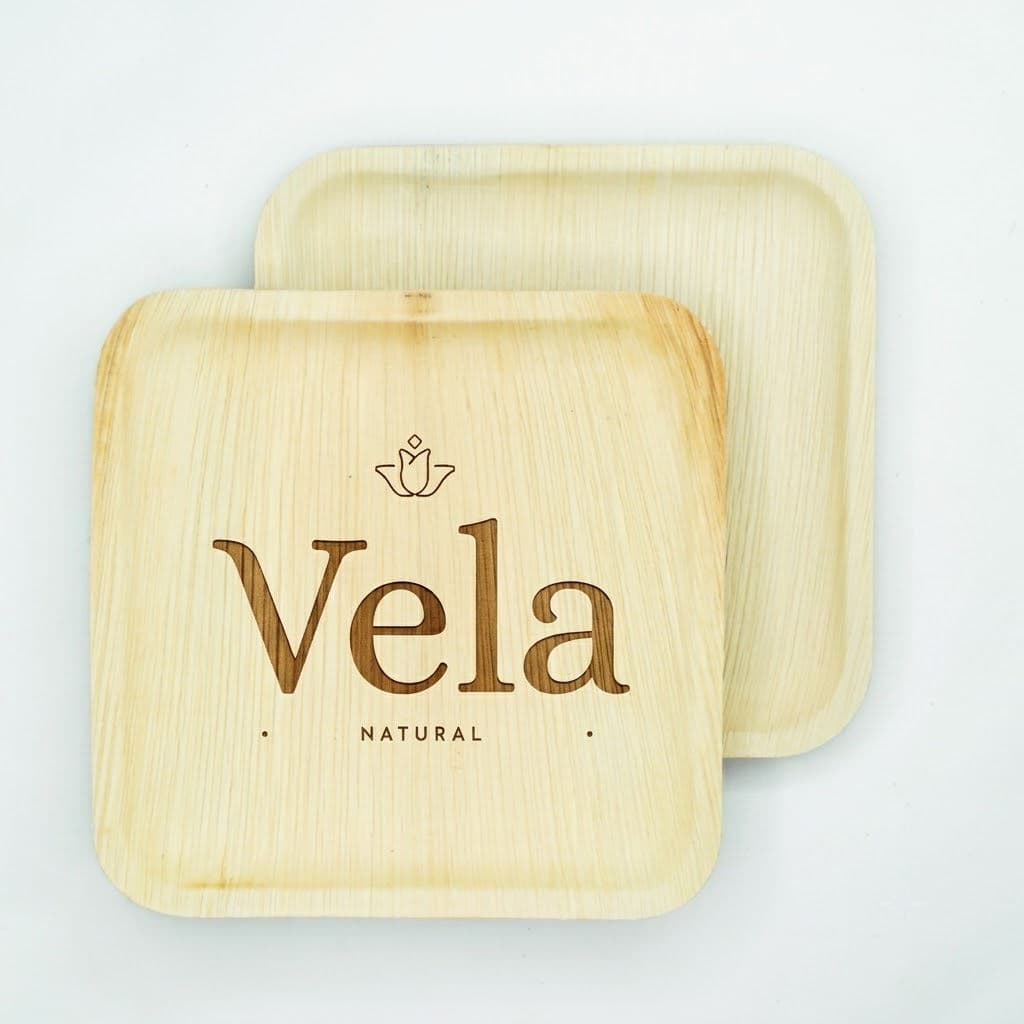 9" (23cm) Square Palm Leaf Disposable Bamboo Plates - 100 Pack product image 4