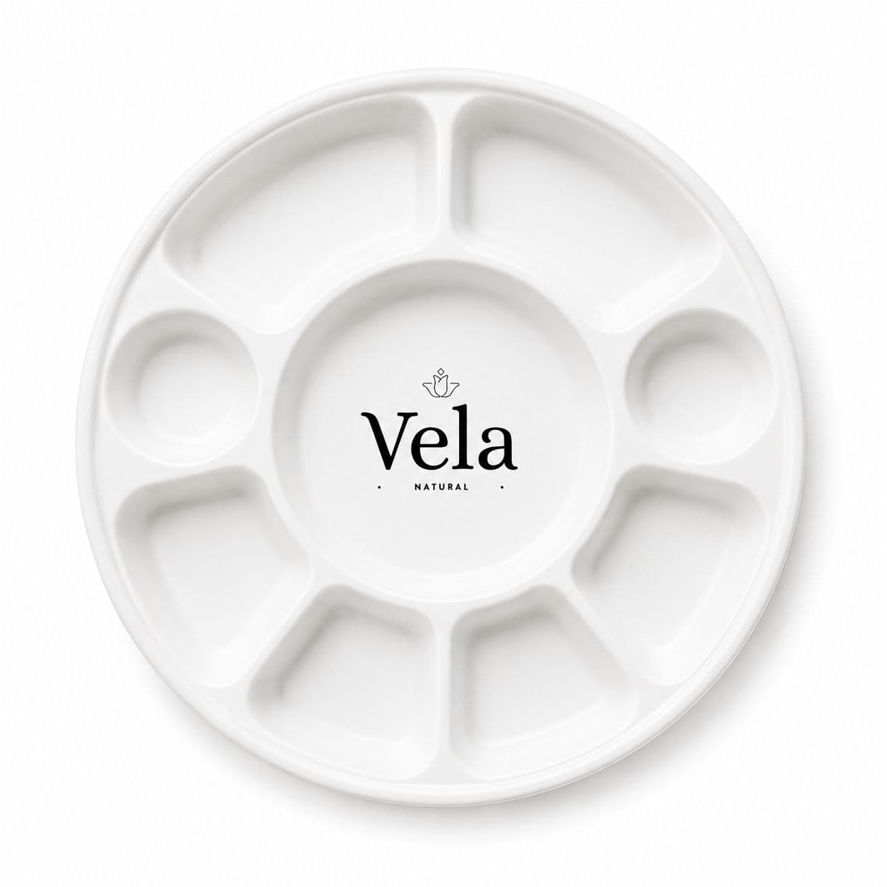 9 Compartment Thali Bagasse Plate - Extra Large 12" Disposable Plates