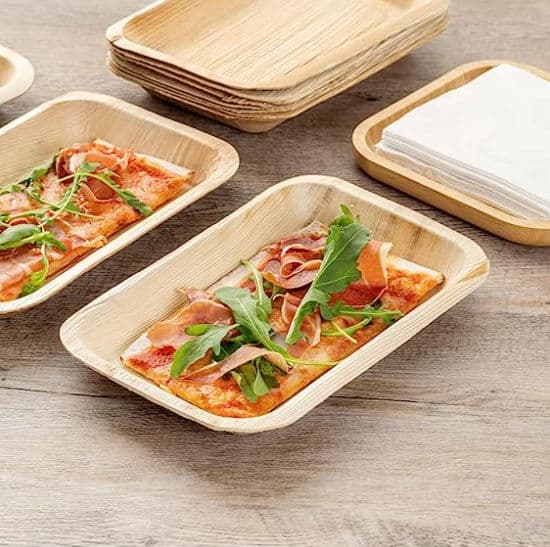 Biodegradable Bamboo Plates - Medium Rectangle 25cm x 15cm - 25 Pack product image 2