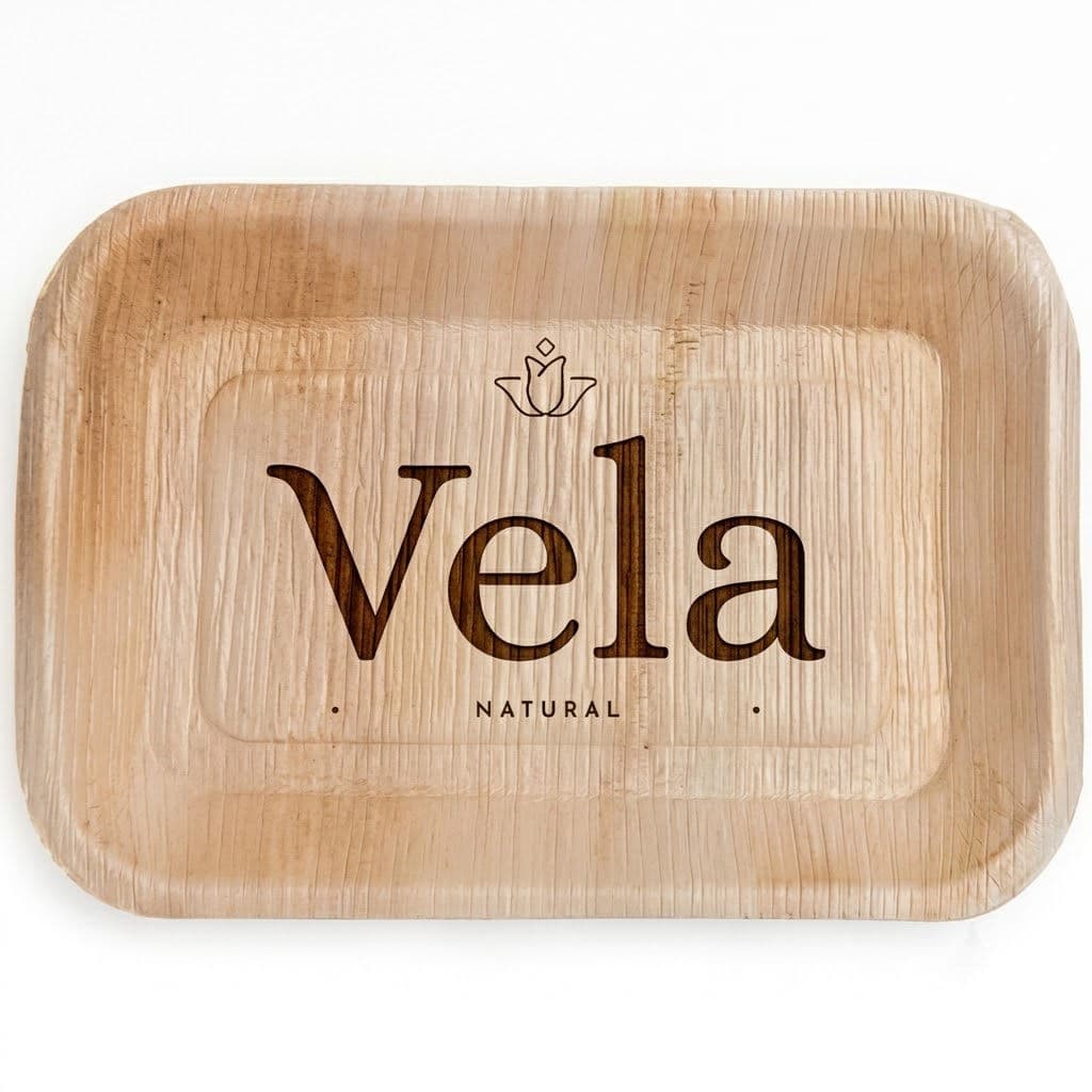 Biodegradable Bamboo Plates - Medium Rectangle 25cm x 15cm - 25 Pack product image 1