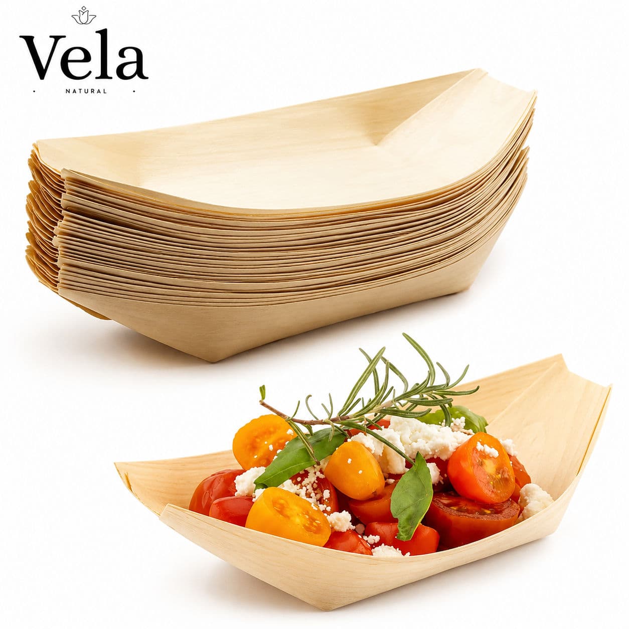 Canape Wooden Food Boats (Pack of 50) - 11cm - Small product image 3