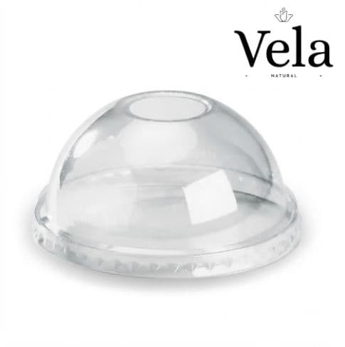 Clear PLA Dome Lids to Fit 300-700ml BioCups | Straw-Slot