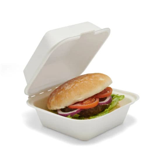 Disposable Burger Box - 6" x 6" Large White alternate image