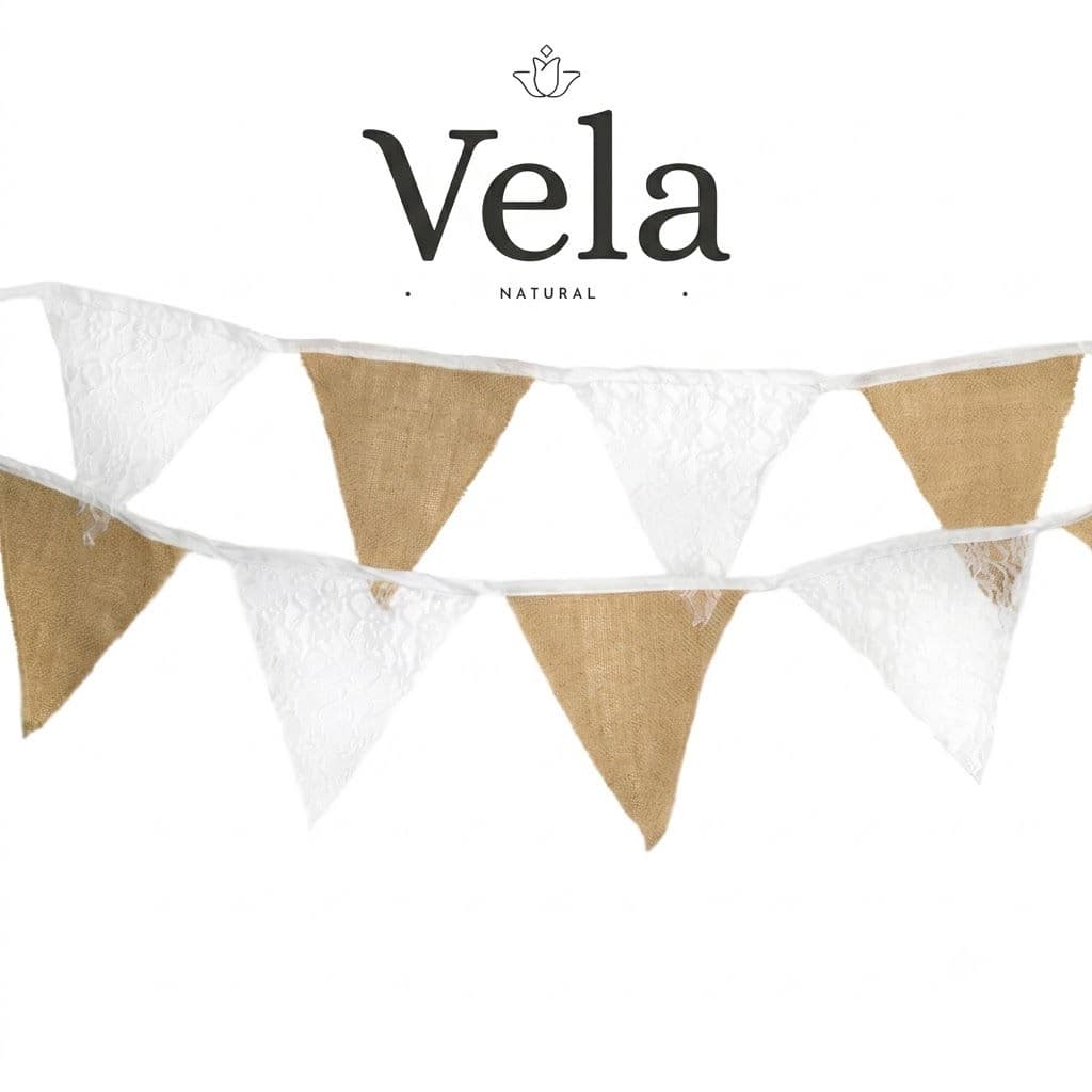 Jute White Lace Bunting - 5 Pack product image 1