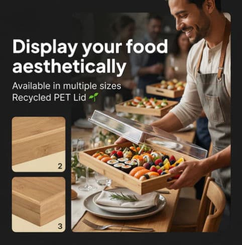 RPET Lids For Square Wooden Trays - 18" x 18", 10 product image 3