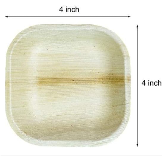 Small 4" (10cm) Square Compostable Bamboo Plates - 100 Pack product image 2
