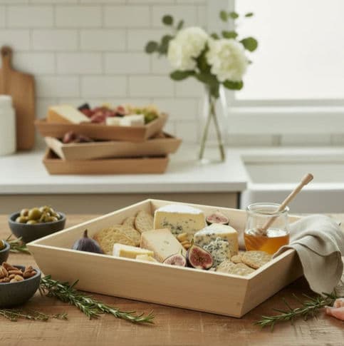 14" x 14" Deep Inclined Wooden Tray - 10 Pack product image 2