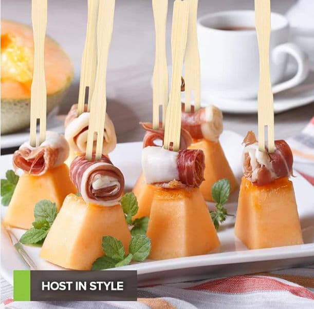 9cm (3.5") Wooden Bamboo Buffet Forks - 100 Pack product image 2