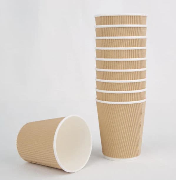 8oz (225ml) Kraft Ripple Recyclable Coffee Cups - 50 Pack product image 3