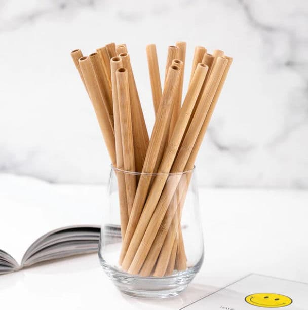 Reusable Bamboo Straws With Cleaning Brush 10pcs alternate image