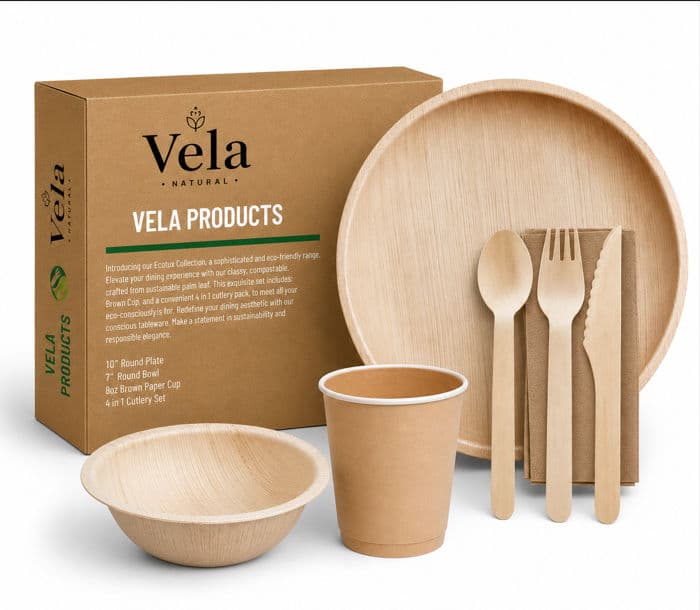 Disposable Round Party Plates - Palm Leaf Plates & Bowls