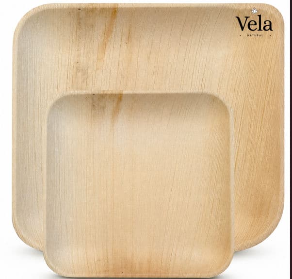Combo Set 10" (25cm) + 7" (18cm) Square Bamboo Plates