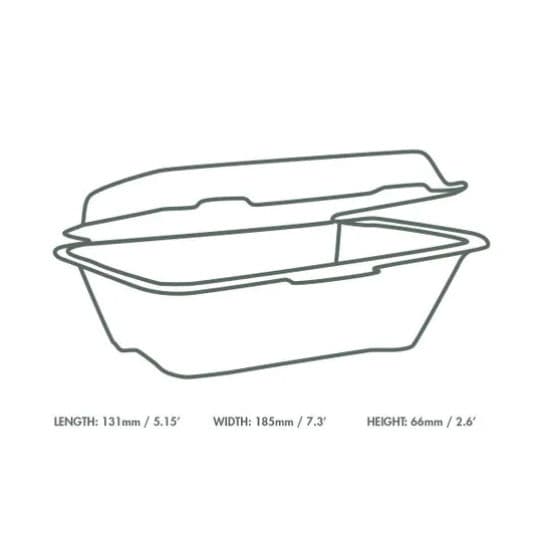 White Clamshell 7" x 5" Disposable Takeaway Box alternate image