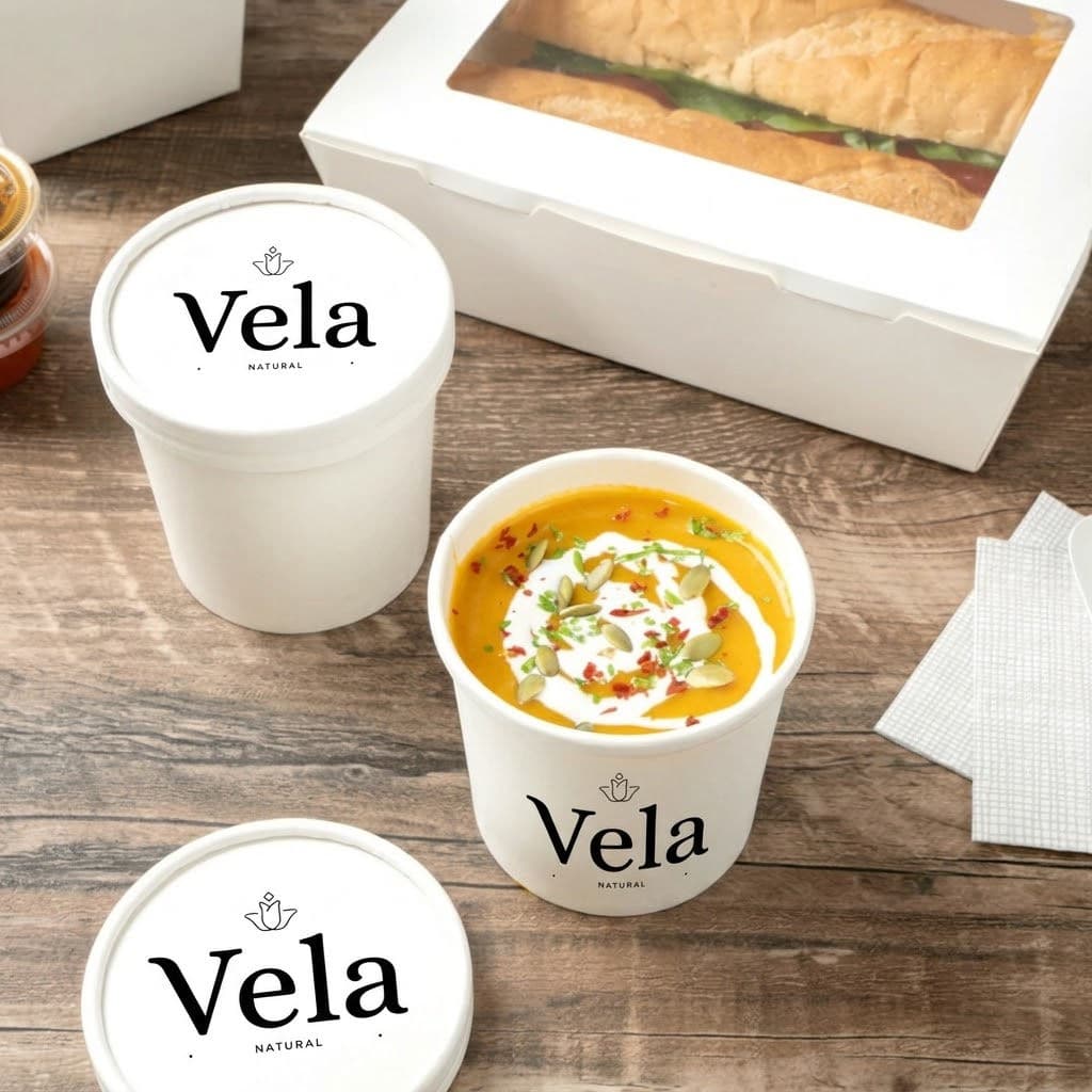 White Soup/Ice-cream Containers - Pack of 50 - 8oz product image 2