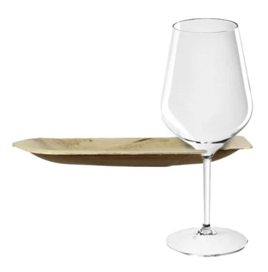 Wine Glass Holder - 8" (20cm) Disposable Bamboo Plates - 25 Pack product image 2