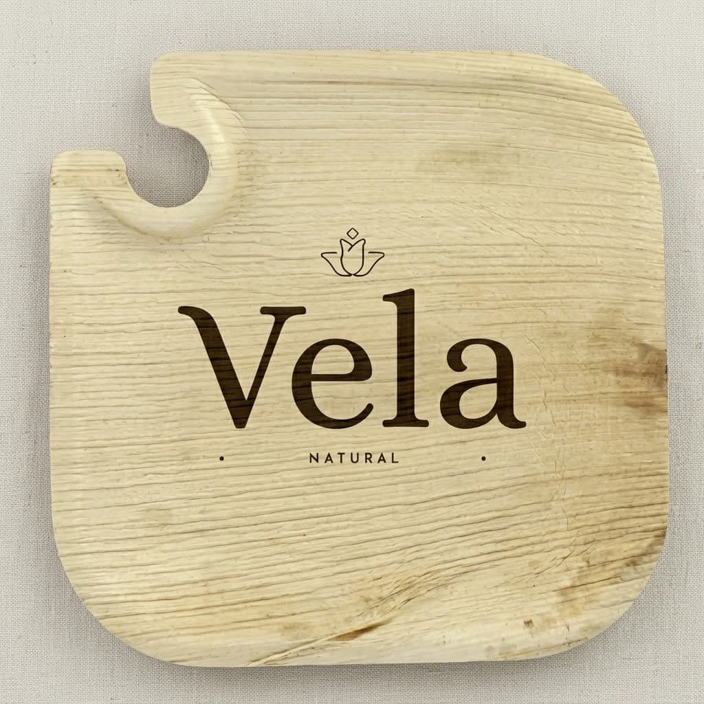 Wine Glass Holder - 8" (20cm) Disposable Bamboo Plates - 25 Pack product image 1