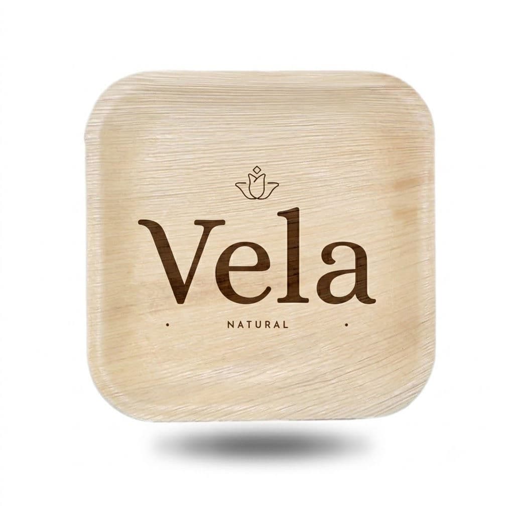 6" (15 cm) Square Palm Leaf Bamboo Plates - 25 Pack product image 1